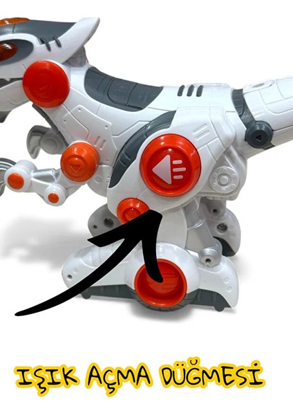 Kumandalı Full Fonksiyon Kolları ve Ağzı Hareketli Dinoforce Işıklı Yürüyebilen Robot Dinazor 25 cm fırsatları