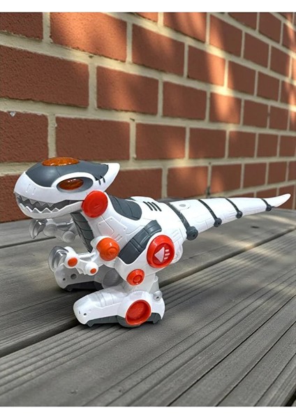 Kumandalı Full Fonksiyon Kolları ve Ağzı Hareketli Dinoforce Işıklı Yürüyebilen Robot Dinazor 25 cm