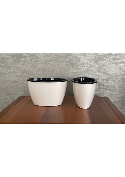 Kendinden Sulamalı Parlak Oval Akıllı Saksı (Küçük Boy)