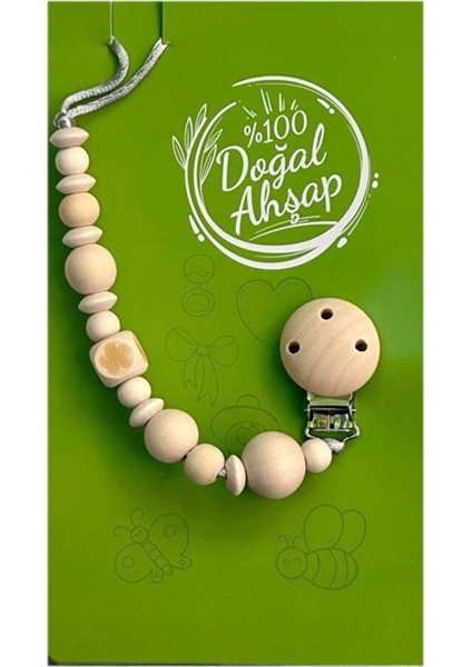 Doğal Ahşap Emzik Askısı (2 Adet)