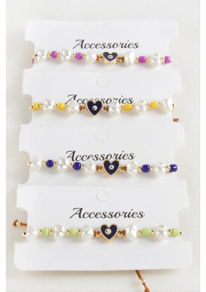 Ieg Kalp Boncuk Inci Makrome Ip Bileklik