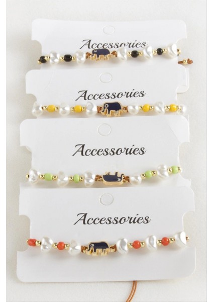 Ieg Fil Boncuk Inci Makrome Ip Bileklik