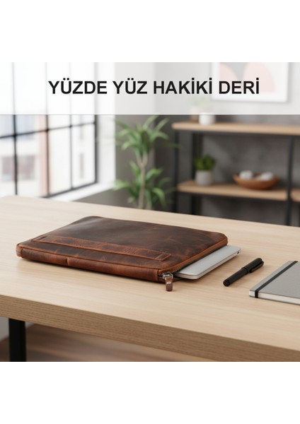 Vintage Hakiki Deri Fermuarlı Çanta I 2 Kartlık 2 Cep I 14 Inç Uyumlu | El Yapımı MacBook Kılıfı fiyatları