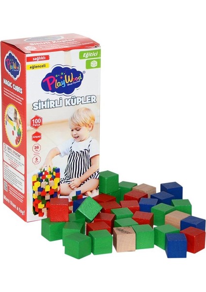 Ahşap 100 Parça Sihirli Küpler