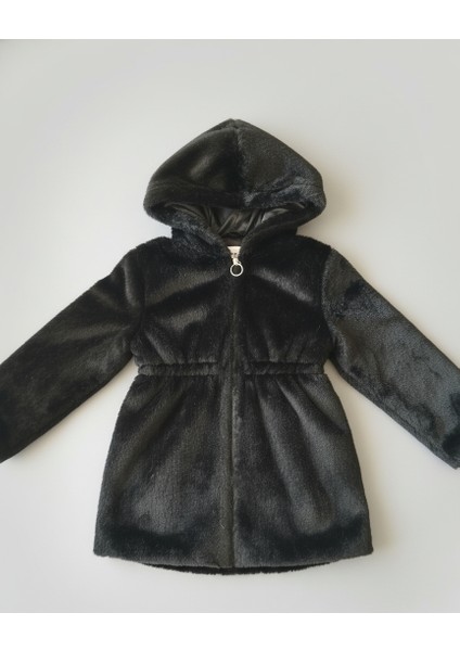 Kız Çocuk Beli Lastikli Kapüşonlu Astarlı Peluş Mont fiyatları