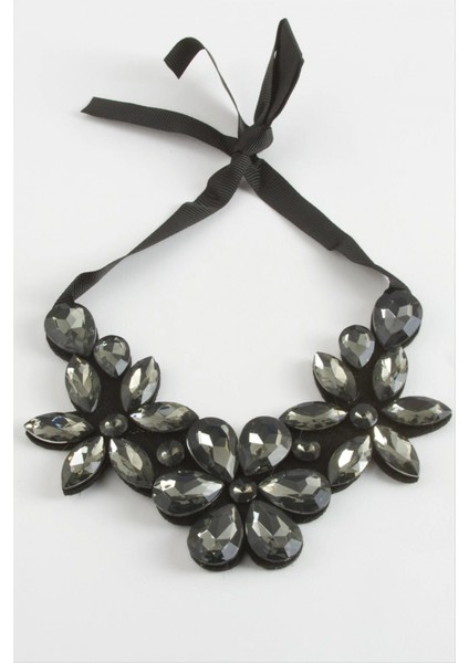 Ieg Çiçek Taşlı Yaka Kolye