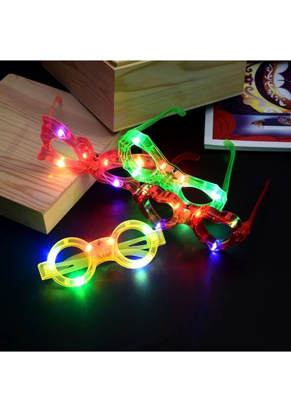 LED Işıklı Karışık 6 Model Yanar Söner Parti Gözlüğü 12 Adet modelleri