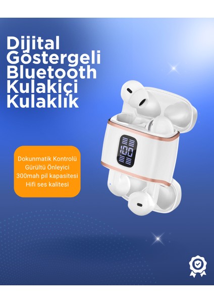 Bluetooth 5.3 Kulaklık – Kulakiçi, Anc+Enc, 4 Adet Set, Dijital Göstergeli