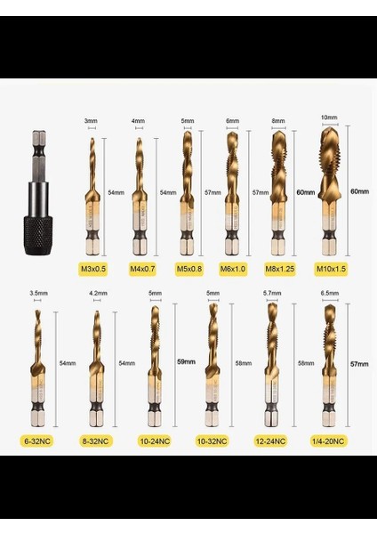 Mucize Hss 13'lü Kombinasyon Matkap Ucu Seti – Delme, Havşa, Diş Açma Tek Adımda 722474