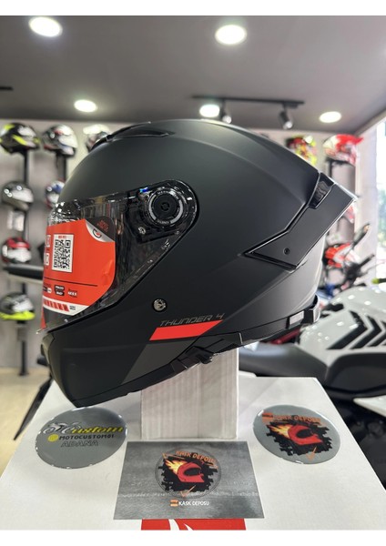 Helmets Thunder 4 Sv Mat Siyah Full Face Motosiklet Kaskı