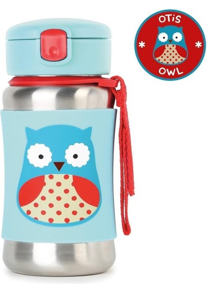 Skip Hop Zoo Pipetli Paslanmaz Çelik Suluk 350 ml Baykuş