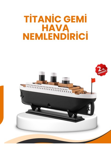 7 Renk Ortam Işıklı Dekoratif Gemi Tasarım Hava Nemlendirici Difüzör - MK001R-4O8107