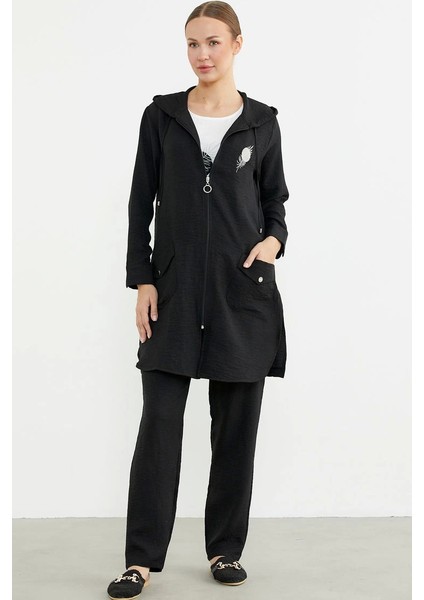 Sementa 76473 Büyük Beden Keten Görünümlü Üçlü Takım