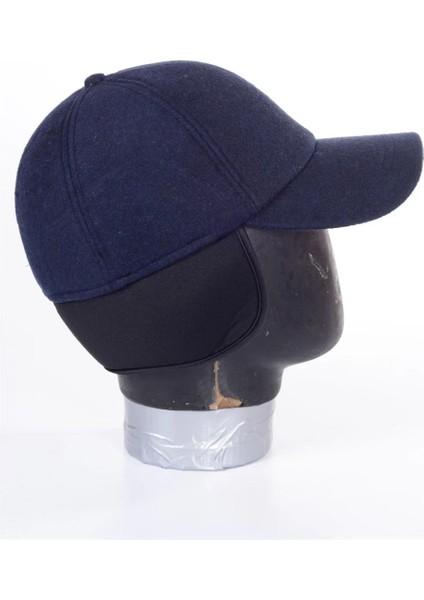 Kulaklı Lacivert Kaşe Şapka Kışlık Kaşe Erkek Şapka fırsatları