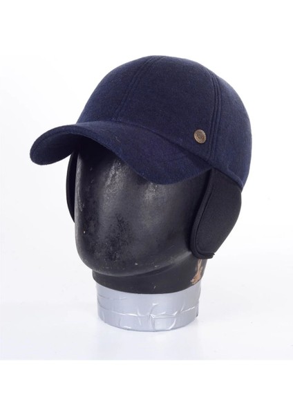 Kulaklı Lacivert Kaşe Şapka Kışlık Kaşe Erkek Şapka indirimleri
