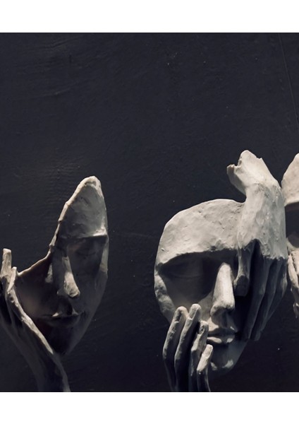 Soyut Maske Seti – 25X10 cm 3’lü Heykel Ev ve Ofis Dekorasyonu fiyatları