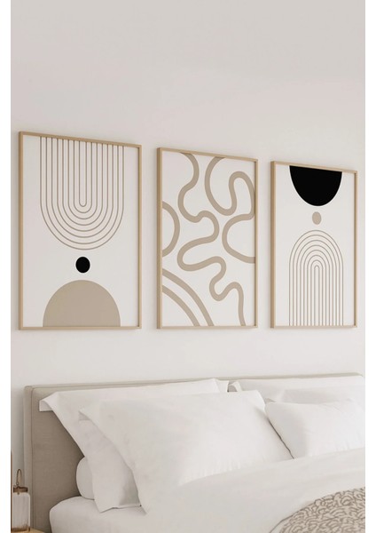 3 Parça Çerçeve Görünümlü Dekoratif Mdf Tablo Seti