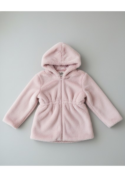 Kız Çocuk Beli Lastikli Kapüşonlu Astarlı Peluş Mont fiyatları