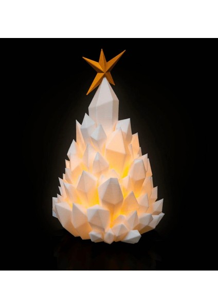 Kristal Yılbaşı Ağacı LED Mum Gece Lambası – Modern 3D Dekor
