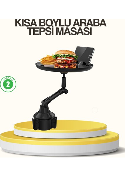 Araç Bardaklık Tepsisi 360° Dönebilen Kol Ayarlı Geniş Yemek Alanlı - MK001R-4O7YM1