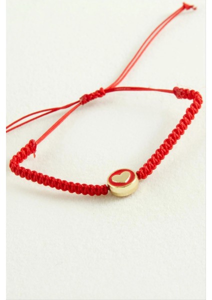 Kalp Makrome Ip Bileklik