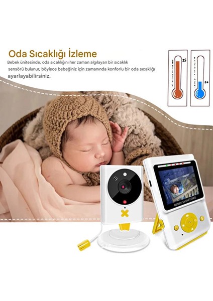 Akıllı Bebek Kamerası Monitörlü Karşılıklı Konuşma Özellikli Sıcaklık Izleme 2.4 Inç fiyatları