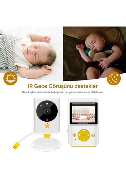 Akıllı Bebek Kamerası Monitörlü Karşılıklı Konuşma Özellikli Sıcaklık Izleme 2.4 Inç modelleri