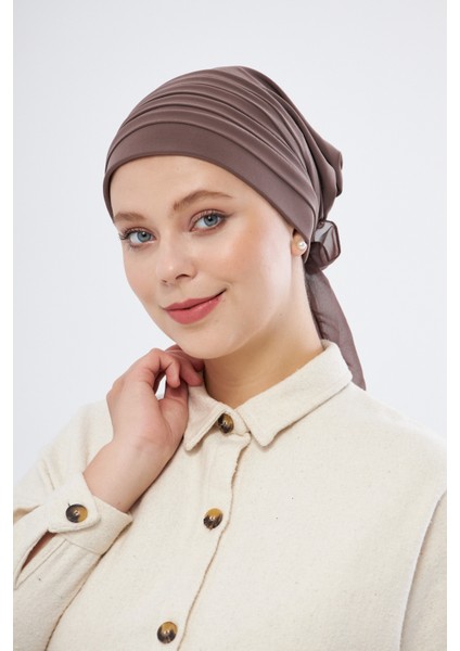 Vizon Pratik Hazır Geçmeli Tesettür Bone Sandy Kumaş Pileli Nervürlü Güllü 1806_10 fiyatları