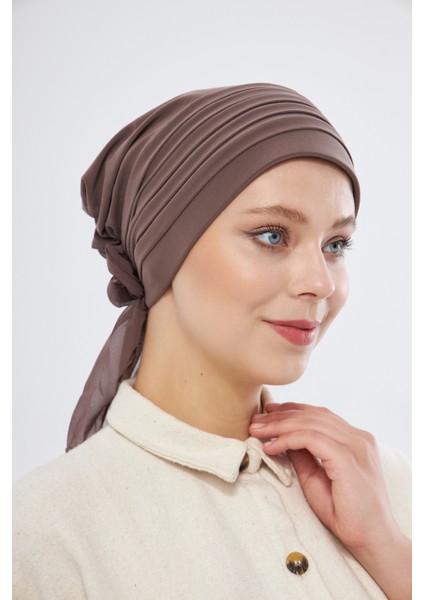 Vizon Pratik Hazır Geçmeli Tesettür Bone Sandy Kumaş Pileli Nervürlü Güllü 1806_10 fırsatları