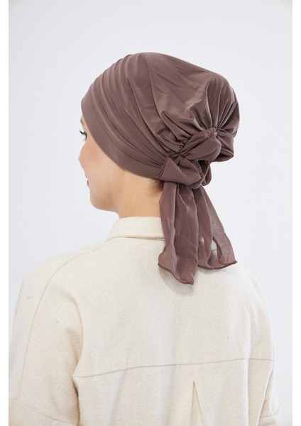 Vizon Pratik Hazır Geçmeli Tesettür Bone Sandy Kumaş Pileli Nervürlü Güllü 1806_10 indirimleri