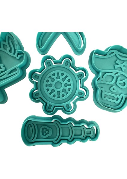 5'li Korsan Aksesuarları Kurabiye Kalıbı Seti | Kılıç, Dümen, Dürbün, Kurukafa | Macera Temalı Parti, Şeker Hamuru, Kil Şekillendirici fırsatları