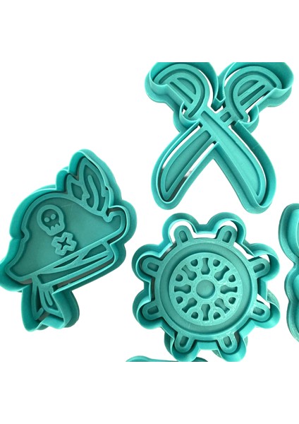 5'li Korsan Aksesuarları Kurabiye Kalıbı Seti | Kılıç, Dümen, Dürbün, Kurukafa | Macera Temalı Parti, Şeker Hamuru, Kil Şekillendirici indirimleri