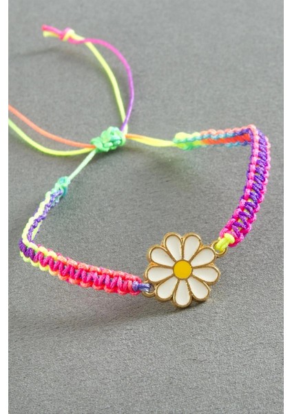 Papatya Makrome Ip Bileklik