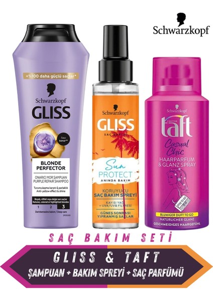 Saç Bakım Seti - Şampuan 250M + Bakım Spreyi 100M + Saç Parfümü 100M