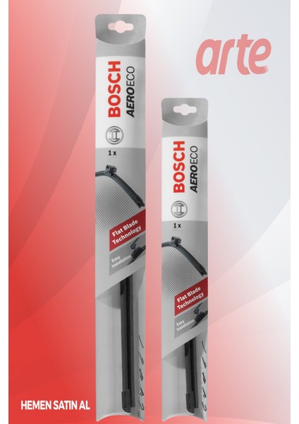 Alfa Romeo Junior 2024-2026 Uyumlu | Bosch Aeroeco Serisi Ön Silecek Takımı | 2'li Set |