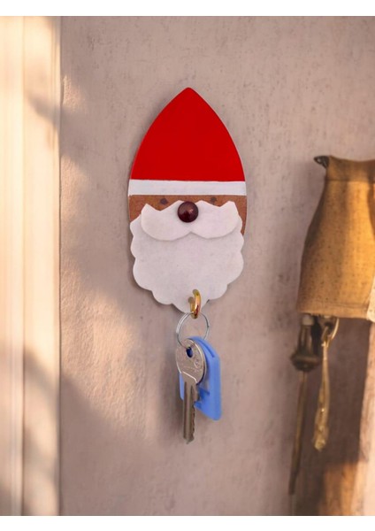 Noel Baba Ahşap Tekli Askı