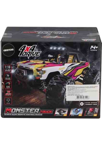 866-1612 1:16 Kumandalı Motor 70 Km/h 4x4 indirimleri