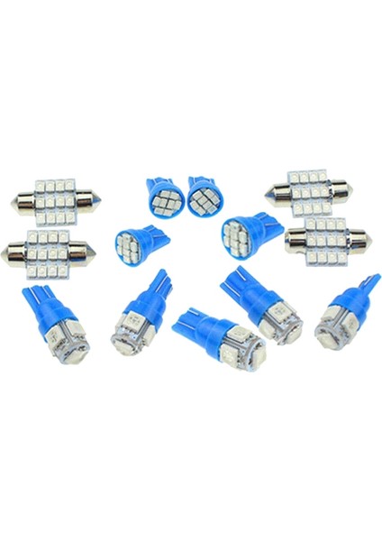 13PCS Combo LED Işıklar Iç Paket Kit Ice Blue T10 Kubbe Harita Plaka Lamba Ampulleri (Yurt Dışından)