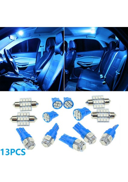 13PCS Combo LED Işıklar Iç Paket Kit Ice Blue T10 Kubbe Harita Plaka Lamba Ampulleri (Yurt Dışından) fiyatları