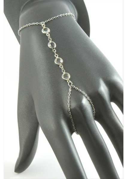 Yuvarlak Taşlı Lüks Çelik Şahmeran