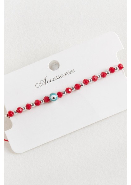 Nazar Kristal Makrome Ip Bileklik 6 mm