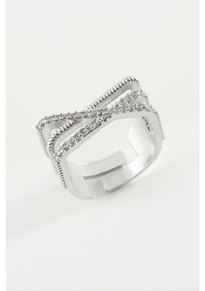 Üç Çizgili Zirkon Taşlı Yüzük