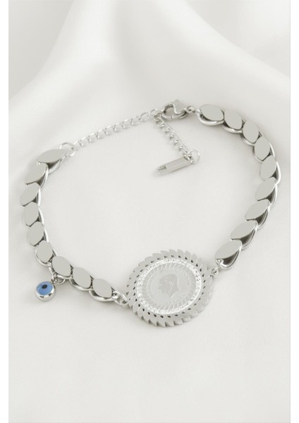 Para Arpa Zincir Lüks Çelik Bileklik