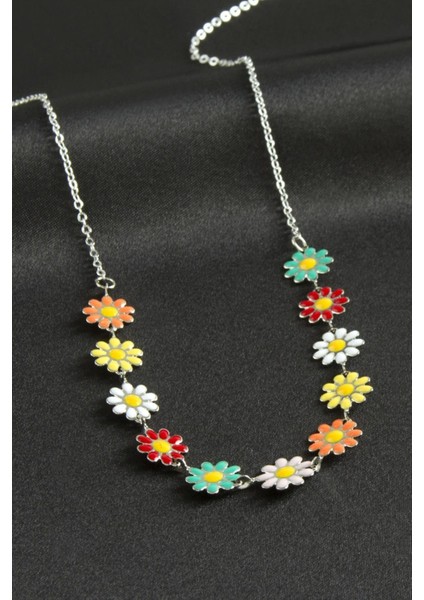 Papatya Mineli Kolye