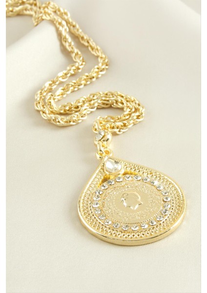 Tuğra Taşlı Uçlu Kolye