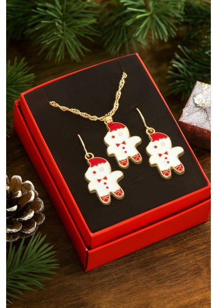 Kardan Adam Yılbaşı Kutulu Zincir Kolye Set