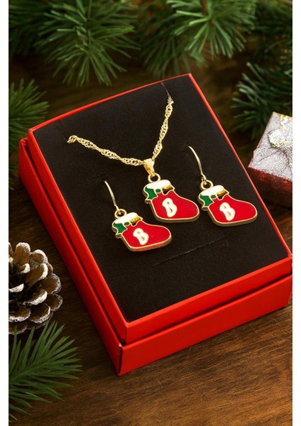 Çorap Yılbaşı Kutulu Zincir Kolye Set