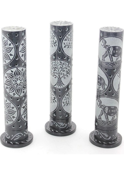 Obsidian Taşı Işlemeli Kule Tütsülük KSK2211