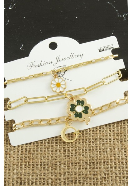 3 Adet Yonca Trend Zincir Bileklik