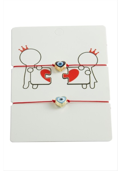 Kalp Nazar Ip Bileklik 2 Adet